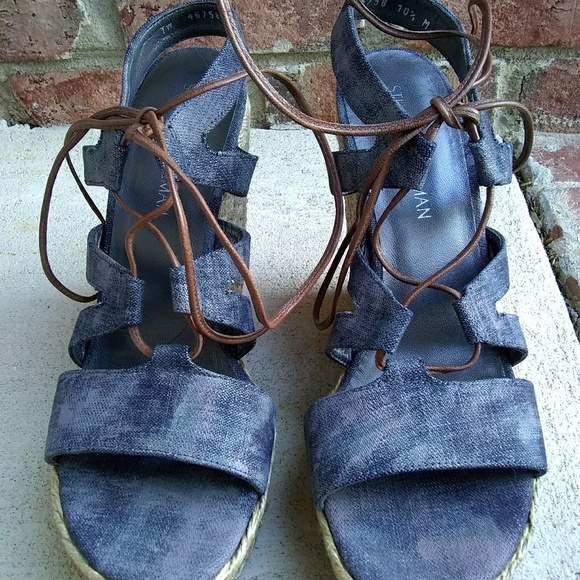 Stuart Weitzman Tiegirlbingo Wedge Sandals 10.5 M - Picture 2 of 8